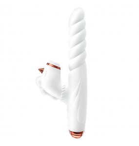 Japan GALAKU - Unicorn Vibration Heating Thrusting Suction Wand (Chargeable - White)